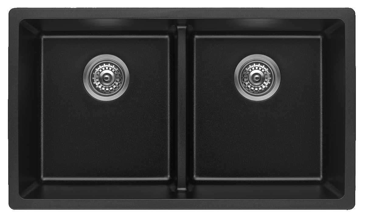Fomos Sink 790 x 460mm - Double Bowl - Black | Bella Vista - SNK-7946DBL-BLK