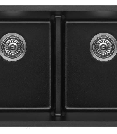 Fomos Sink 790 x 460mm - Double Bowl - Black | Bella Vista - SNK-7946DBL-BLK