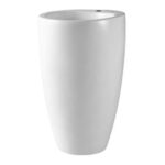 Freestanding Ceramic Basin - No Overflow - Tap Hole - Gloss White - Round - 550mm | PF5551