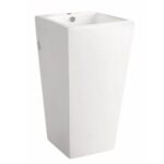 Freestanding Ceramic Basin - Overflow - Tap Hole - Gloss White - Rectangle - 510mm | PF5146S