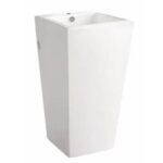 Freestanding Ceramic Basin - Overflow - Tap Hole - Gloss White - Rectangle - 510mm | PF5146S