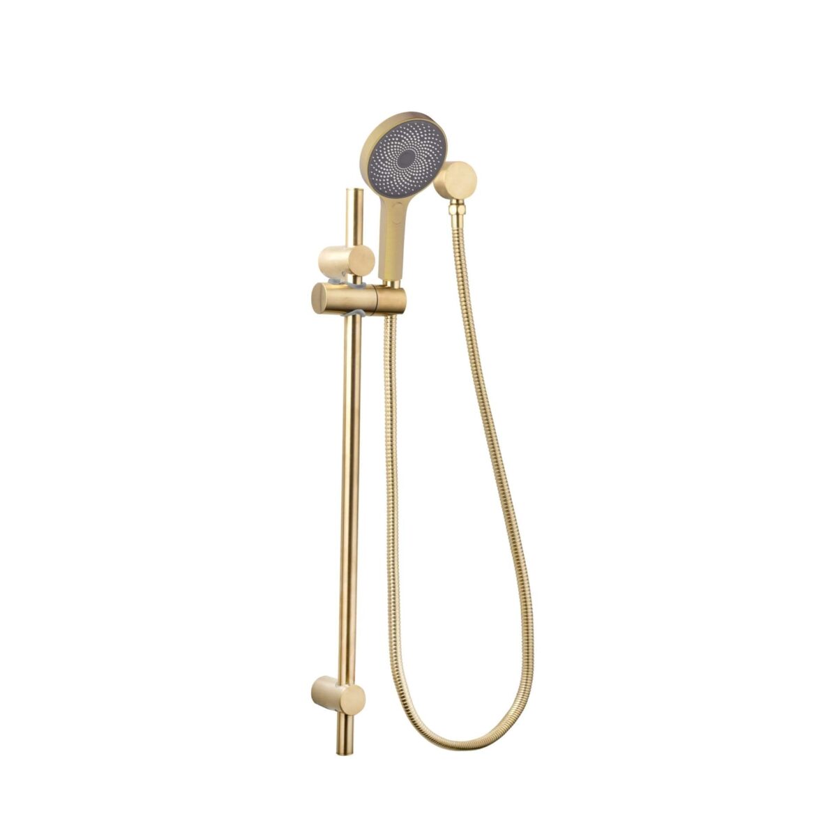 Gabe Brushed Gold Round Hand Shower On Rail