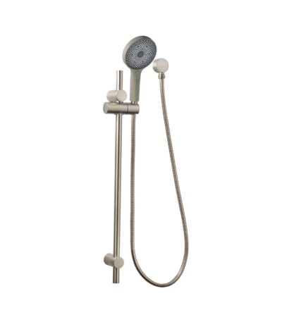 Gabe Brushed Nickel Round Hand Shower On Rail