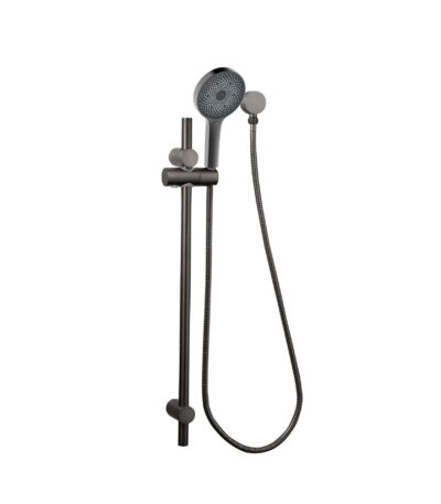 Gabe Gunmetal Grey Round Hand Shower On Rail