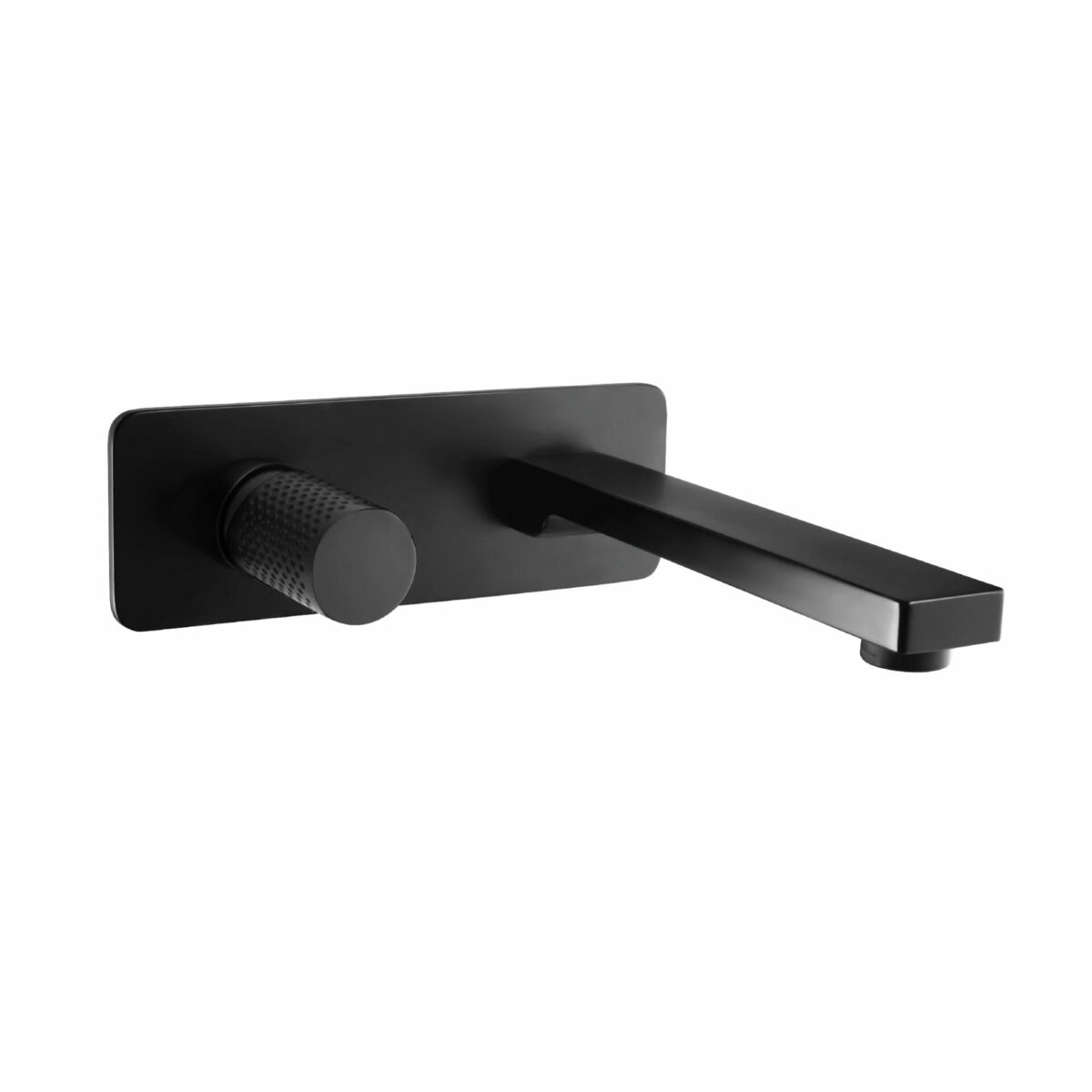 Gabe Matt Black Plate Bath or Basin Mixer With Matt Black Handle | T706BK