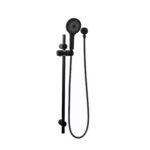 Gabe Matt Black Round Hand Shower On Rail