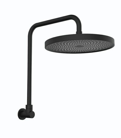 Gabe Matt Black Shower Head With Arm