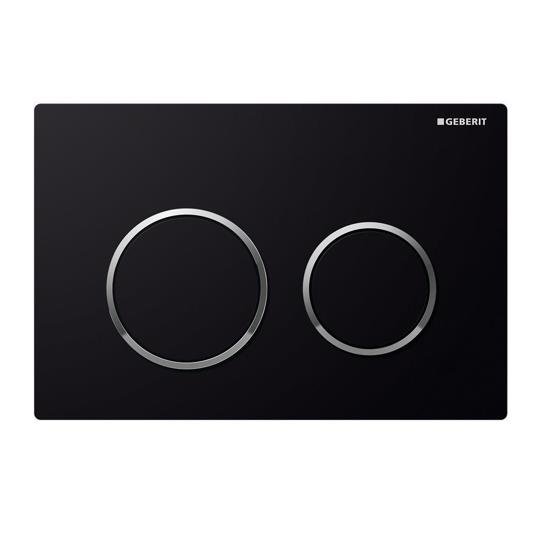 GEBERIT 115.240.KM.1 KAPPA21KM ROUND DUAL FLUSH BUTTONS BLACK - Urban Designs Bathroom and Kitchen