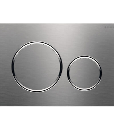 Geberit Sigma 20 Round Button Flush Plate, Brushed Stainless Steel