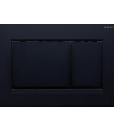 Geberit Sigma 30 Rectangular Button Flush Plate, Matte Black with Black Trim