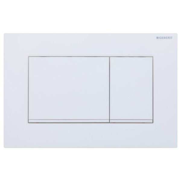 Geberit Sigma 30 Rectangular Button Flush Plate, Matte White