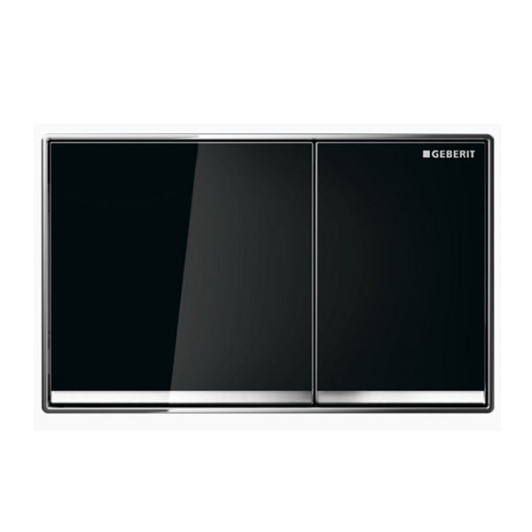 Geberit Sigma 60 Glass Dual Flush Plate Black