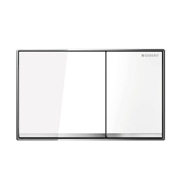 Geberit Sigma 60 Glass Dual Flush Plate White