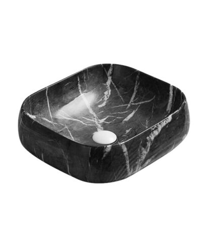 Gloss Black Marble Fine Ceramic Basin - 450x400x145mm | PA4540BM