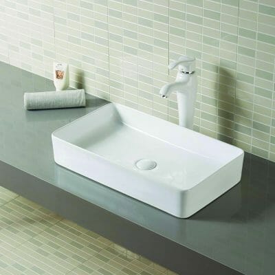 Gloss White Rectangle Ceramic Basin | 610x335x110mm | K2442
