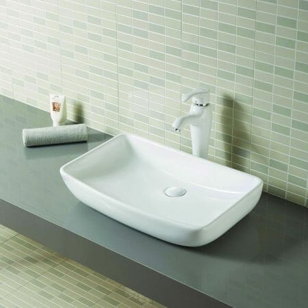 Gloss White Rectangle Ceramic Basin | 610x390x130mm | K2149A