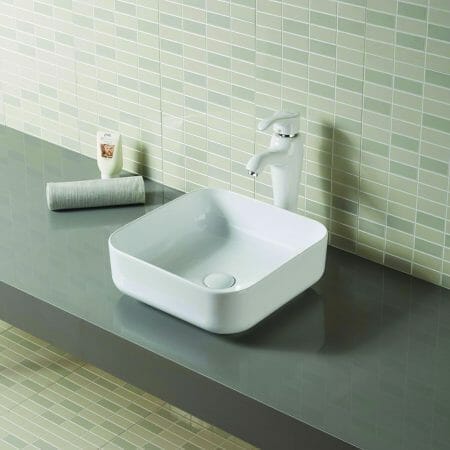 Gloss White Round-Edged Square Ceramic Basin | 385x385x140mm | K2423