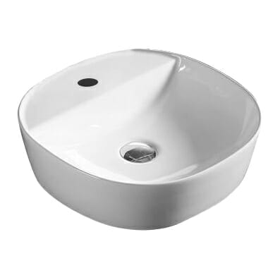 Gloss White Round-Edged Square Ceramic Basin | 400 x 400 x 120mm | PA4040TH