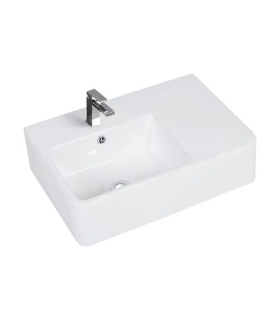 Gloss White - Wall Hung Basin - Left Hand Bowl - 600mm | B35L