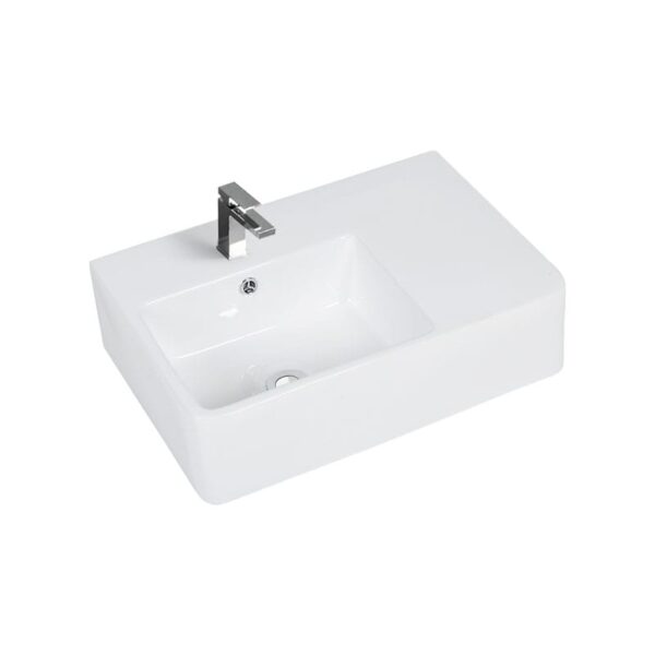Gloss White - Wall Hung Basin - Left Hand Bowl - 600mm | B35L