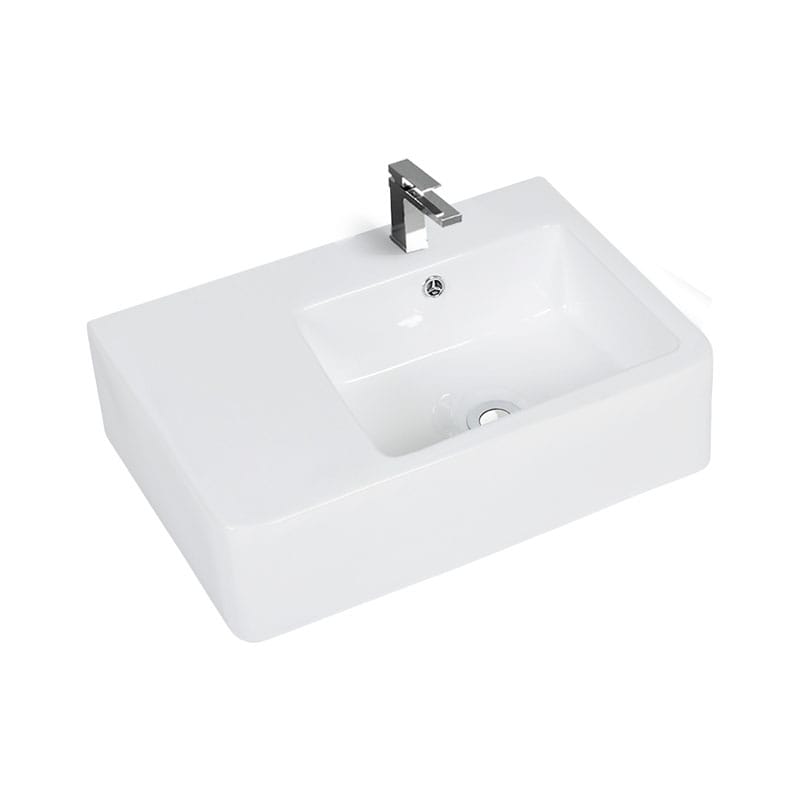 Gloss White - Wall Hung Basin - Right Hand Bowl - 600mm | B35R