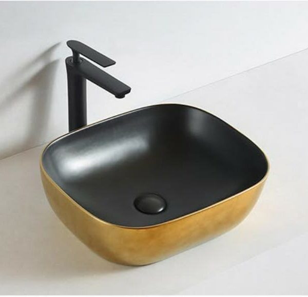 Gold and Matte Black (Ex) Basin | 470 x 330 x 140mm | 6131-E1