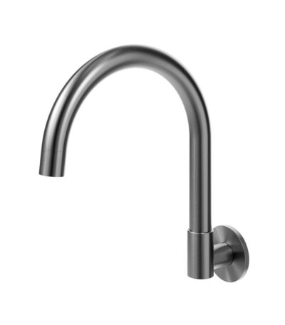 Gooseneck Swivel Wall Mounted Spout - Brushed Gunmetal