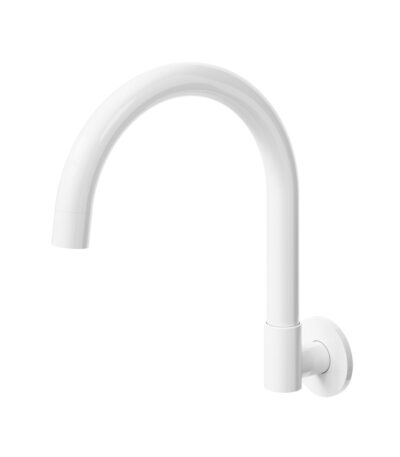 Gooseneck Wall-Mounted Swivel Spout - White