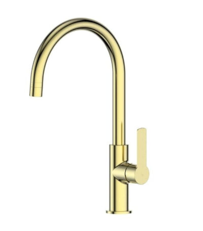Greens Astro II Gooseneck Sink Mixer Brushed Brass