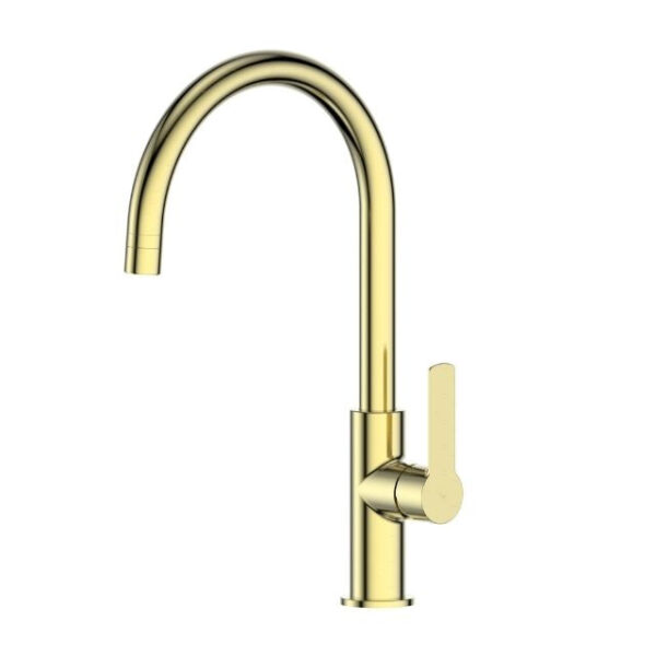 Greens Astro II Gooseneck Sink Mixer Brushed Brass