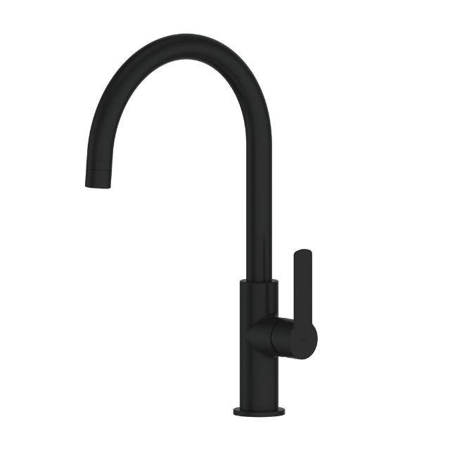 Greens Astro II Gooseneck Sink Mixer Matte Black