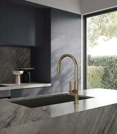 Greens Astro II Pull-Down Sink Mixer Brushed Brass