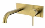 Hali Wall Basin Mixer Curved Spout - Brushed Gold | HYB88-602BG