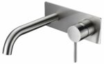 Hali Wall Basin Mixer Curved Spout - Brushed Nickel | HYB88-602BN