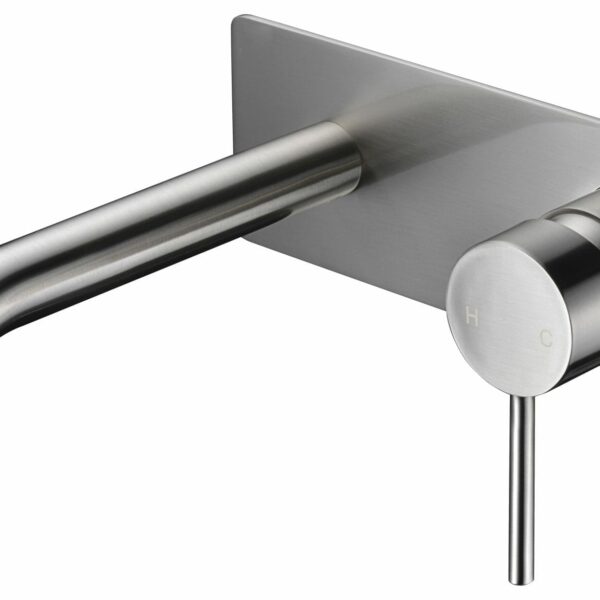 Hali Wall Basin Mixer Curved Spout - Brushed Nickel | HYB88-602BN
