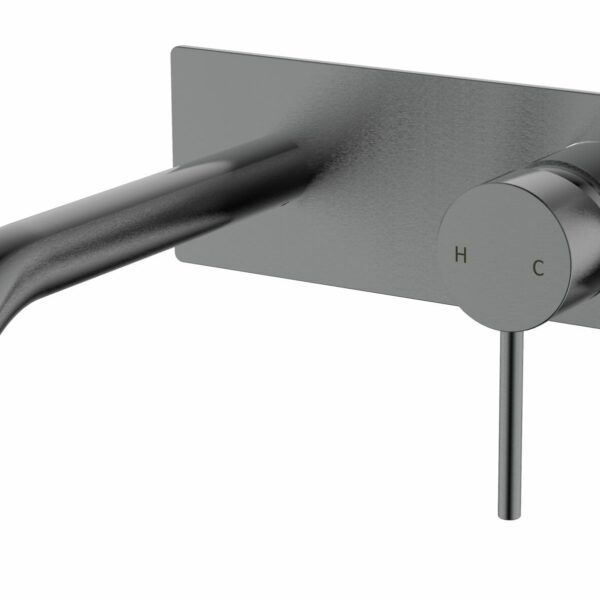 Hali Wall Basin Mixer Curved Spout - Gunmetal | HYB88-602GM