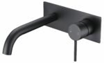 Hali Wall Basin Mixer Curved Spout - Matt Black | HYB88-602MB