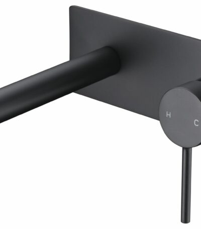 Hali Wall Basin Mixer Curved Spout - Matt Black | HYB88-602MB