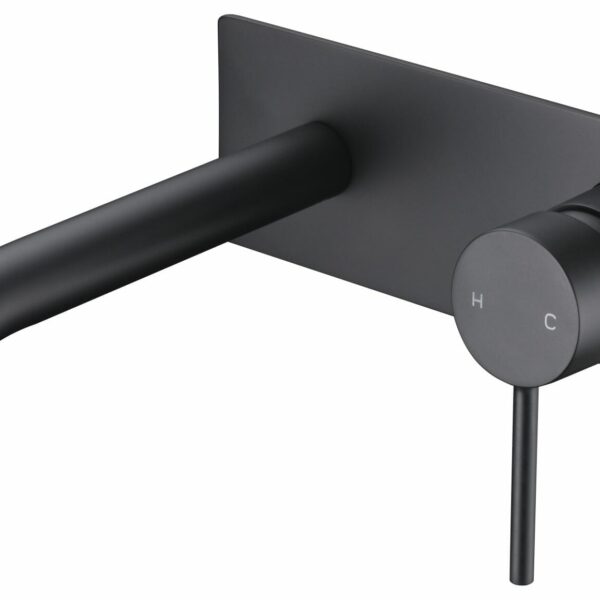 Hali Wall Basin Mixer Curved Spout - Matt Black | HYB88-602MB