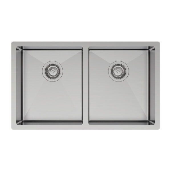 Hana 27L/27L Double Kitchen Sink, Stainless Steel