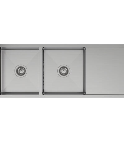 Hana 29L/29L Double Kitchen Sink with Drainer