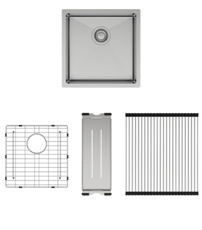 Hana 32L Single Kitchen Sink Kit, Stainless Steel