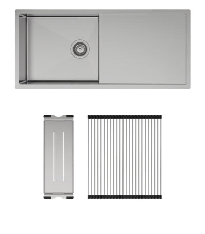 Hana 36L Single Kitchen Sink with Drainer Kit
