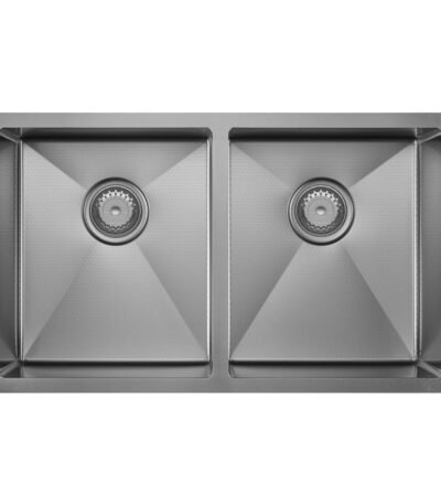 Hana Anti-Scratch 27L/27L Double Kitchen Sink, PVD Gun Metal