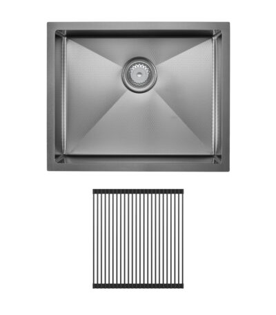Hana Anti-Scratch 40L Single Kitchen Sink Kit, PVD Gun Metal