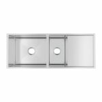 Handmade Kitchen Sink One and Half Double Bowls with Drainer Board - 1160x460x230mm | TWM9.2