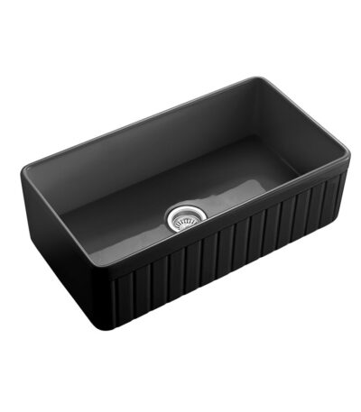 Hartley Single Farmhouse Fireclay Sink - Satin Black