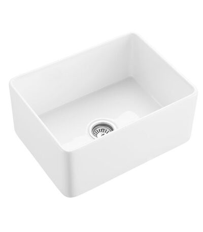 Hartley Small Single Farmhouse Fireclay Sink - Gloss White