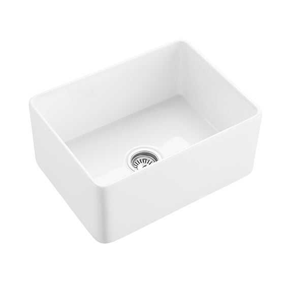 Hartley Small Single Farmhouse Fireclay Sink - Gloss White