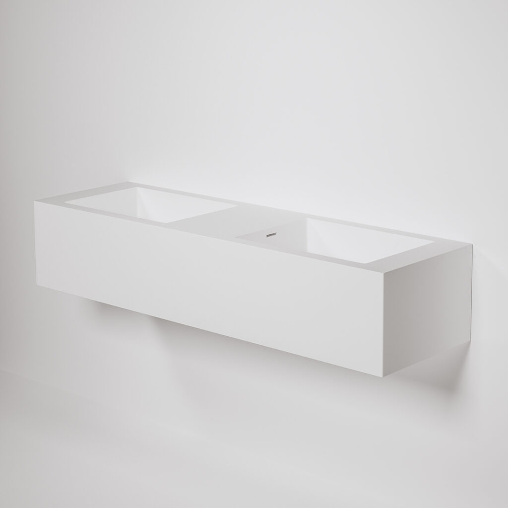 Henderson Double Wall-Mounted Basin 1500mm - Matte White